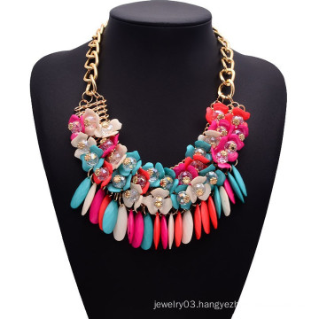 2015 fashion bohemian styles wholesale crystal beads flower necklace jewelry